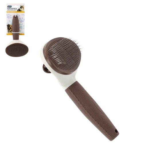 Brosse autonettoyante pour poils chiens et chats 11,3 × 19,5 cm