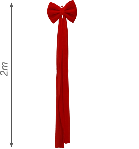 Nœud décoratif de Noël (cocarde) rouge 40 × 200 cm - 1 pièce