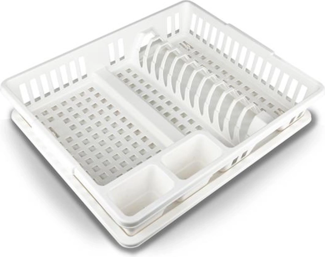Égouttoir à vaisselle en plastique avec plateau 47 × 39 cm