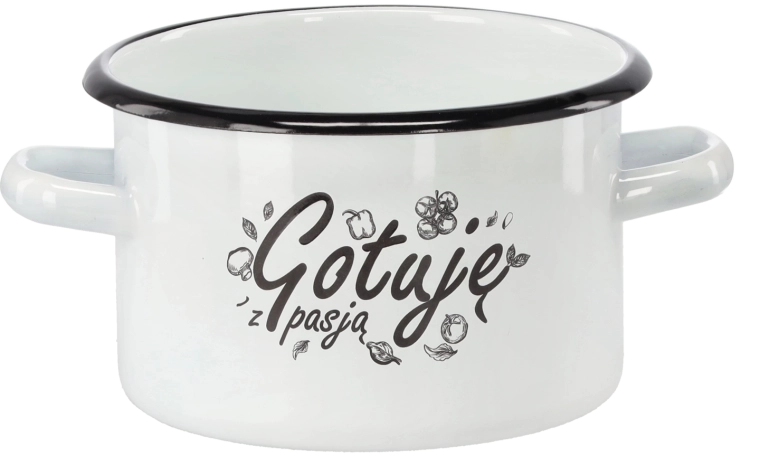 Casserole émaillée 2 l, 16 cm, blanche – je cuisine avec passion