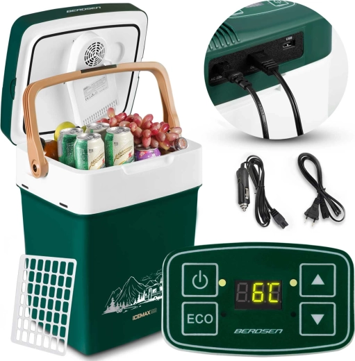 Glacière auto thermoélectrique portable BERDSEN ICEMAX 29 l avec mode ECO – vert