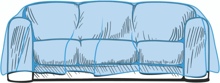 Housse de protection en plastique pour canapé 3 places 304,8 × 137,2 cm, 50 microns