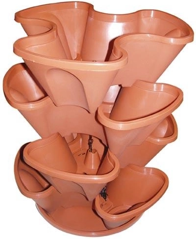 Ensemble de jardinières suspendues en cascade, diamètre 35 cm, 4 pièces, mélange de couleurs