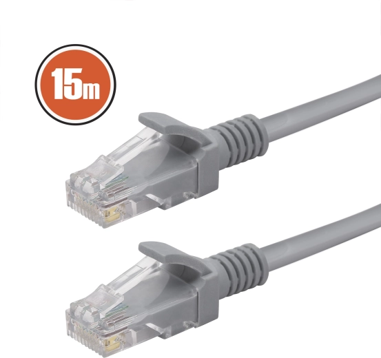 Câble patch CAT5e UTP 15 m gris