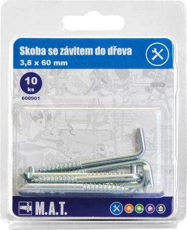 Cavalier à vis pour bois 60 × 3,8 mm, galvanisé (10 pcs)