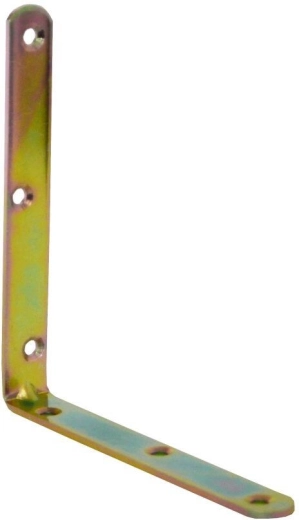 Équerre avec nervure, zingage jaune 140 × 18 × 3 mm (10 pcs)