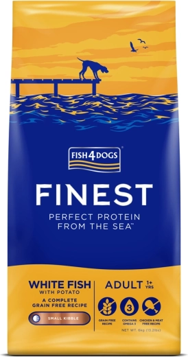 Fish4Dogs Finest petites croquettes pour chiens adultes, poisson blanc et pommes de terre 6 kg
