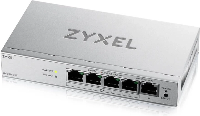 Zyxel GS1200-5HP v3 – commutateur géré 5 ports Gigabit PoE