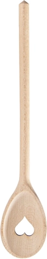 Cuillère en bois ovale avec motif cœur 30 cm