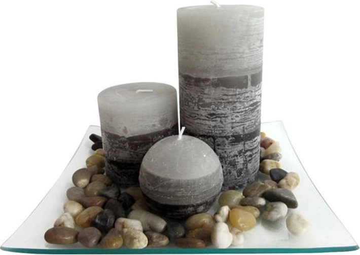 Coffret cadeau de bougies sur plateau en verre – jasmin