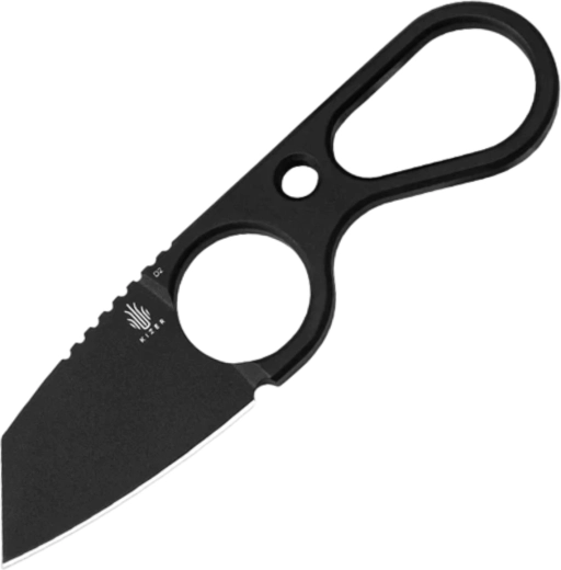 Kizer Bowtie couteau de cou en acier D2 noir