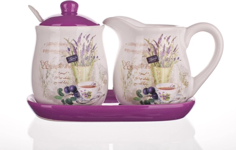 Set en céramique pot à lait et sucrier Lavender
