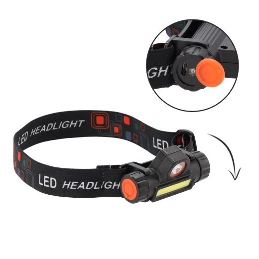 Lampe frontale LED en aluminium, compacte et rechargeable