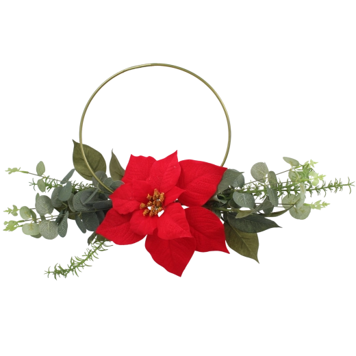 Décoration de Noël – anneau avec étoile de Bethléem artificielle 45 cm, rouge