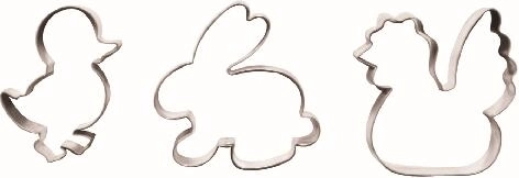 Emporte-pièces de Pâques pour biscuits – poussin, poule et lapin, lot de 3 pièces