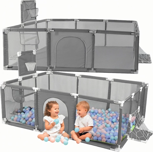 Parc pour enfant avec piscine à balles et éléments sportifs 230 × 120 cm