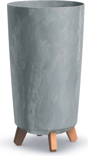 Cache-pot à pieds Gracia Tubus Slim effet béton 24 cm, gris