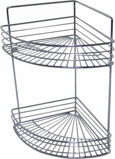 Étagère d’angle de salle de bain en métal chromé 23 × 30,6 × 37,5 cm