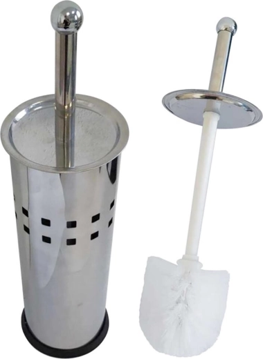 Ensemble WC rond en acier inoxydable, diamètre de la brosse 8 cm