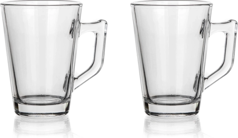 mugs coniques en verre 260 ml value – lot de 2 pcs