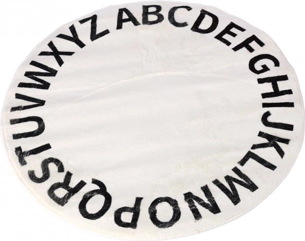 Tapis rond antidérapant à motif alphabet 80 × 80 cm