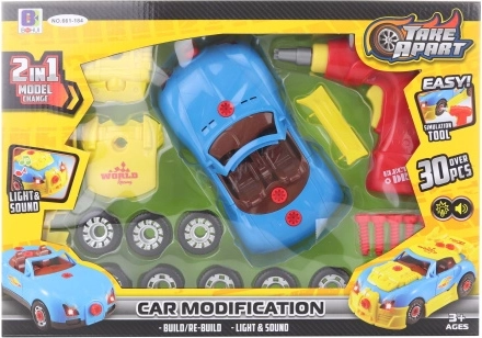 Kit de construction à visser voiture avec lumières et sons