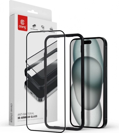 Verre trempé 9H pour iPhone 15 et iPhone 16