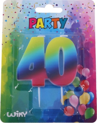 Bougie d’anniversaire numéro 40 arc-en-ciel