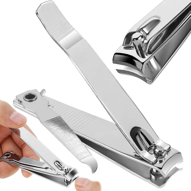 Coupe-ongles en acier avec lime chromée