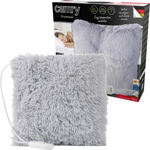 Coussin chauffant électrique Camry, 38 × 38 cm, 80 W, 2 niveaux de température