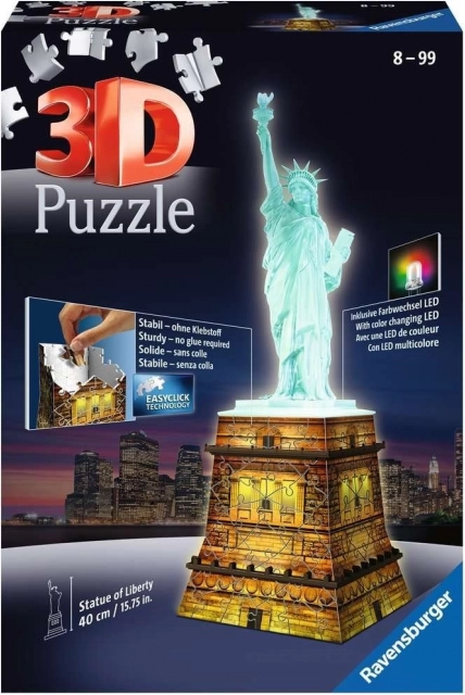Puzzle lumineux en 3D Statue de la Liberté Édition Nuit 108 pièces