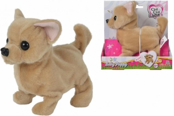 Chiot chihuahua en peluche avec son et marche 15 cm
