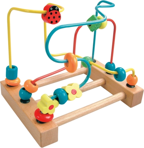 Bino labyrinthe avec coccinelle – jouet d’éveil moteur en bois