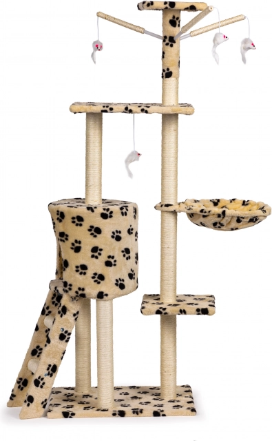 Arbre à chat avec maisonnette et hamac 138 cm PETSI