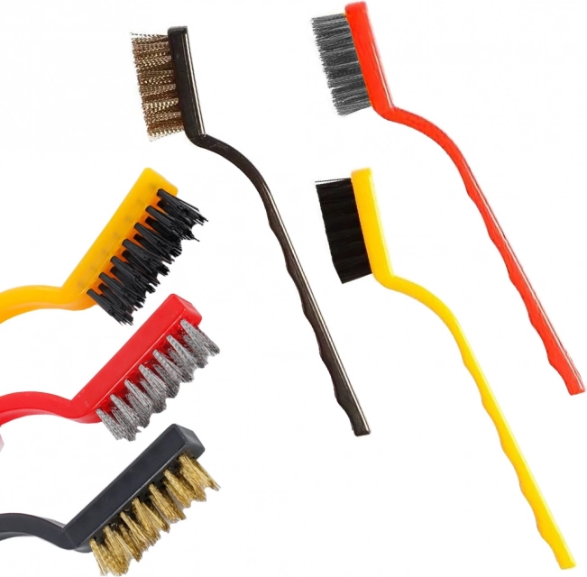 Lot de 3 brosses métalliques avec manche en plastique