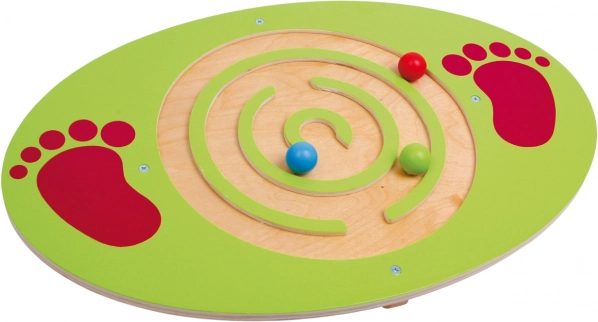 Planche d'équilibre en bois avec labyrinthe