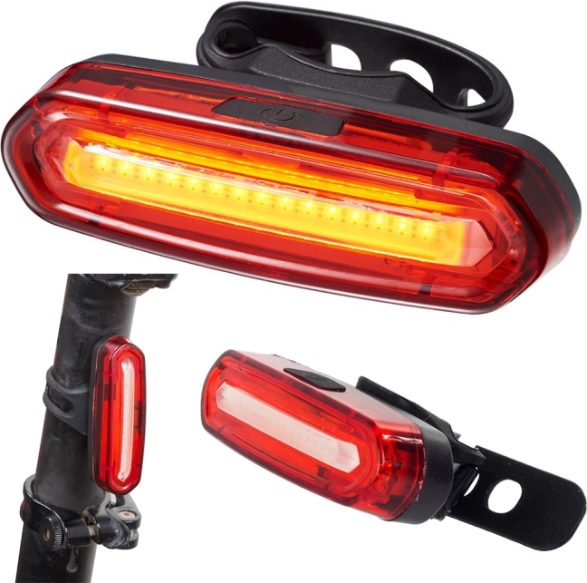 Lumière LED rouge arrière rechargeable pour vélo