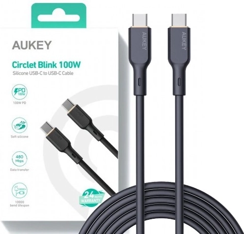 Câble silicone USB-C vers USB-C 1,8 m 100W AUKEY