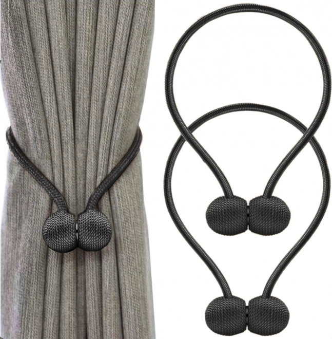 Clips magnétiques décoratifs pour rideaux – Noir