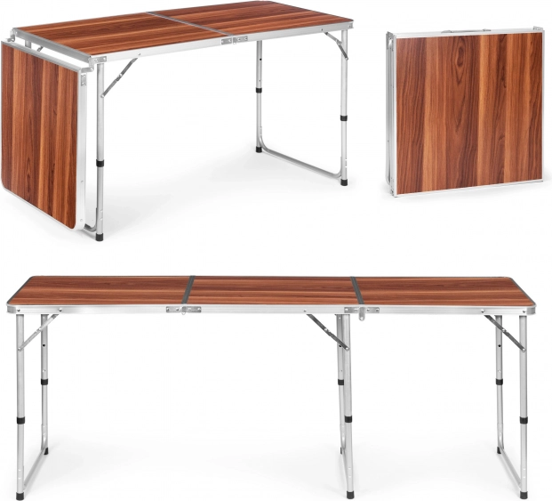 Table de camping pliante avec plateau brun 180 × 60 cm MULTIGARDEN