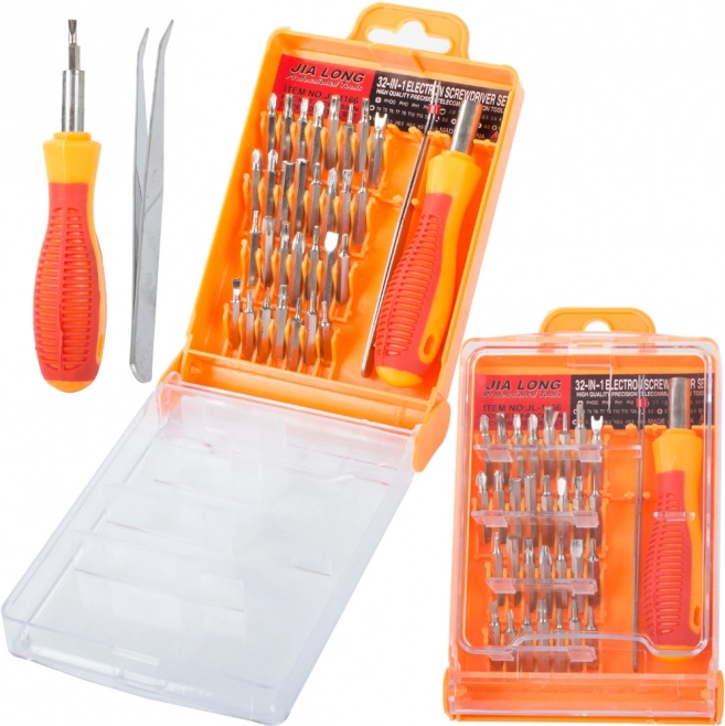 Kit de tournevis de précision 32 en 1 avec embouts magnétiques et pincette