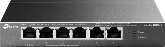 Commutateur gigabit TP-Link SG1006PP à 6 ports (3 PoE+ 1 PoE++)