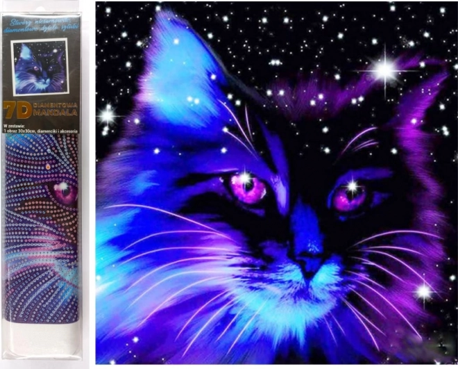 Peinture diamant 7D Chaton étoilé 30x30 cm