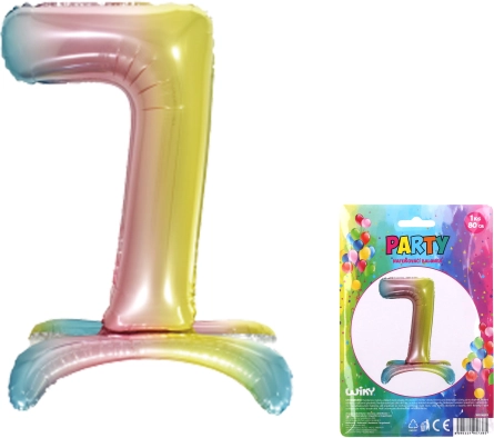 Ballon gonflable arc-en-ciel en forme de chiffre 7