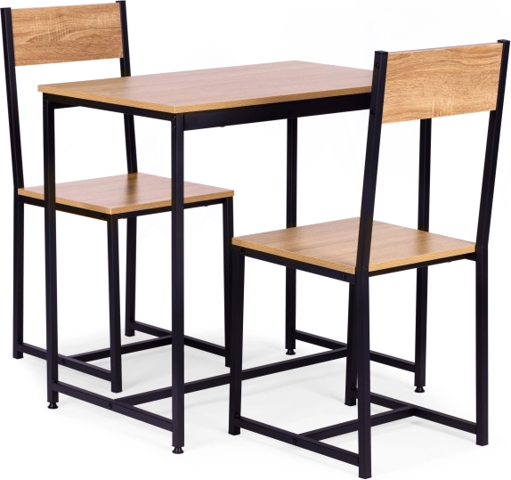 Ensemble de meubles : table et 2 chaises en métal et MDF