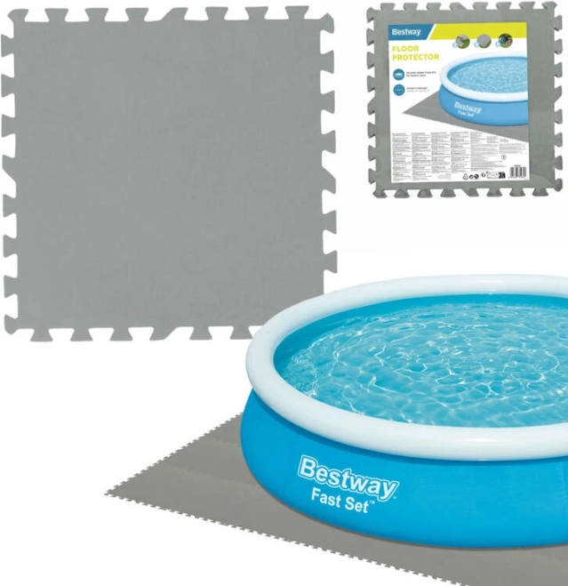 Bestway tapis de protection en mousse pour piscine 50 × 50 cm, gris