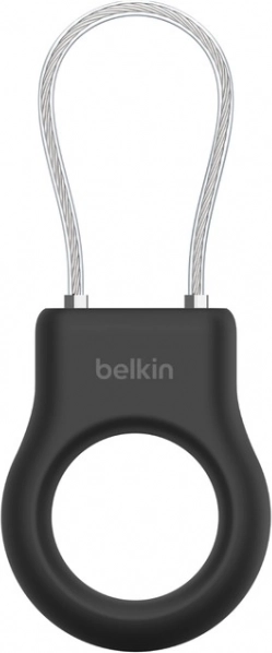 Support sécurisé avec câble pour AirTag noir