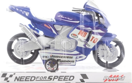 Moto en plastique bleu à inertie