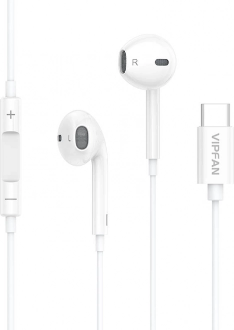 Écouteurs filaires Vipfan M14 USB-C blanc