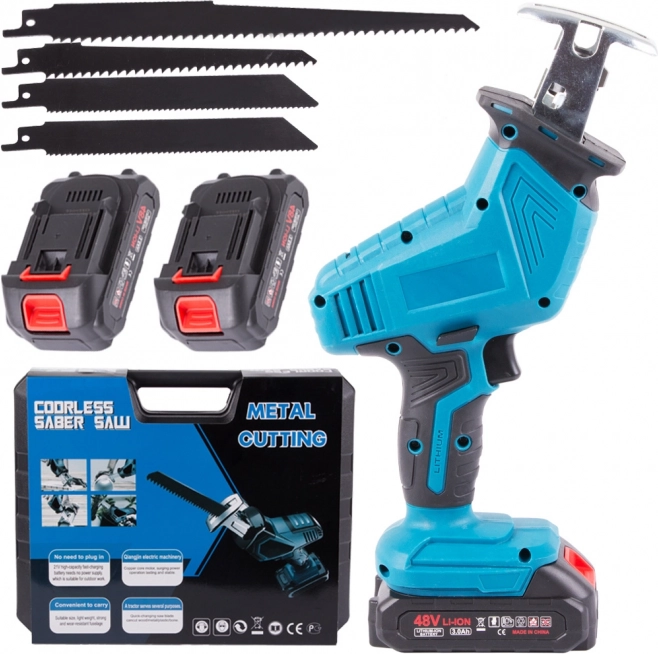 Scie sabre sans fil 21 V avec 2 batteries et un jeu de 4 lames